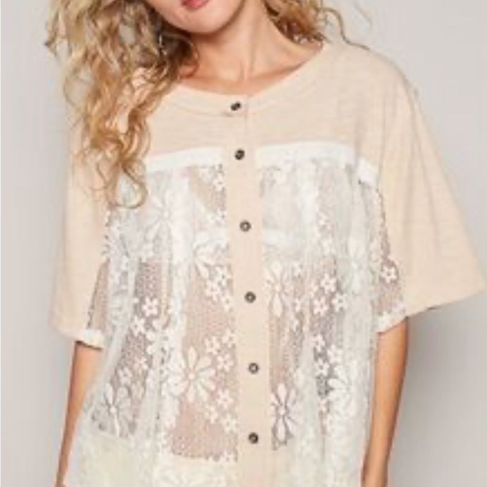 POL Cream Lace Blouse